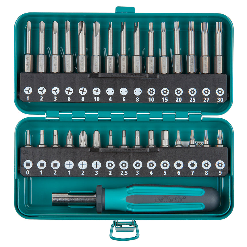 Set 31 biti in cutie metalica Wolfcraft 1386000