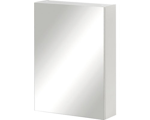 Dulap Baie cu Oglinda, 1 Usa, PAL, 50x70 cm Alb Lucios