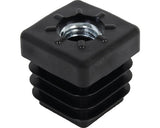 Capace Cu Filet Pentru Teava Patrata Kaiserthal 20x20 Mm M8 Plastic Negru, 4 Bucati