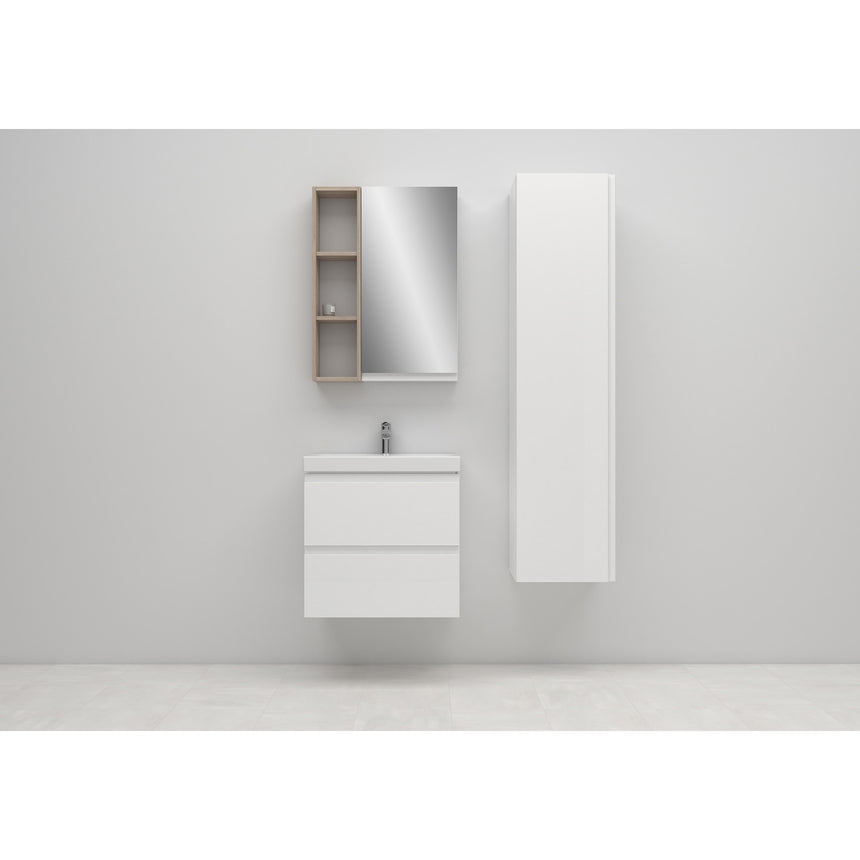 Dulap de baie Cersanit Moduo, S590-010-DSM, pentru lavoar Como 60/Crea 60/City 60/Moduo 60/Colour 60, inchidere lenta, 57x59.5x40 cm, Alb