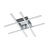 Plafoniera Lasana 1, EGLO, LED, 24W, echivalent 153W, 2520 lm, 3000K, lumina calda, otel, crom, plastic, alb, 50 x 50 x 9.5 cm, A+, IP20