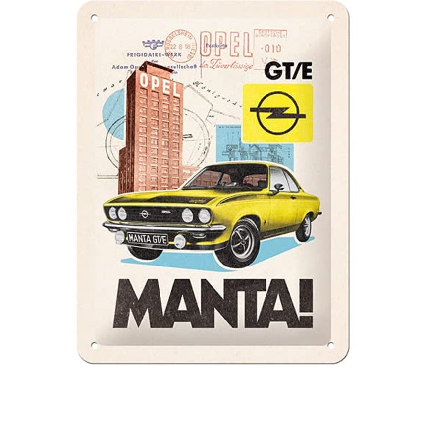 Placa decor metalica 15x20 cm Opel - Manta GTE Collage