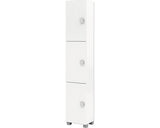 Dulap Baie Inalt Edia 300, 3 Usi, Pal, 167,6x30,3 Cm, Alb