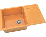 Chiuveta Bucatarie Cu O Cuva Fat Avangard 228 80x49 Cm, Cu Picurator, Reversibila, Marmura Compozita Orange