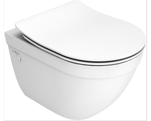 Set WC JUNGBORN Ella, suspendat, scurtat, margine de clatire deschisa, capac WC