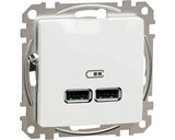 Priza Usb Dubla Schneider Sedna Design Max. 2100 Mah, Alba