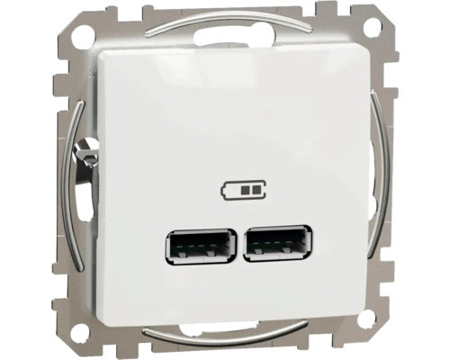 Priza Usb Dubla Schneider Sedna Design Max. 2100 Mah, Alba