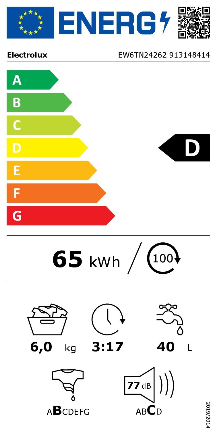 Masina de spalat rufe verticala Electrolux PerfectCare 600 EW6TN24262, 6 kg, 1200rpm, Clasa D, Alb