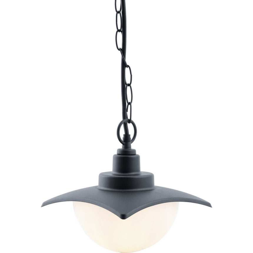 Pendul pentru exterior Derby 1 bec, dulie E27, negru, metal, sticla, Klausen