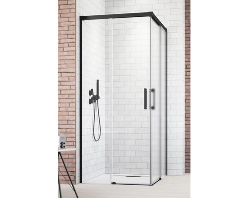 Usa dus batanta Sanotechnik Sanoflex Symphony, 95-97x195 cm, sticla securizata transparenta, profil crom, dreapta