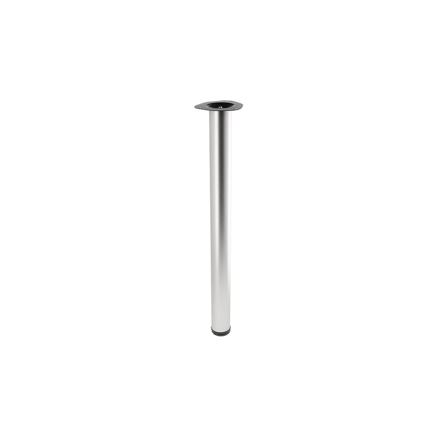 Picior metalic reglabil pentru mese, Ø 60 mm, H=710 mm, cilindric, finisaj aluminiu