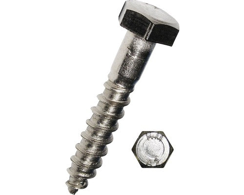 Holsuruburi Cu Cap Hexagonal Dresselhaus 10x80 Mm Din571 Otel Inox A2, 25 Bucati, Pentru Lemn