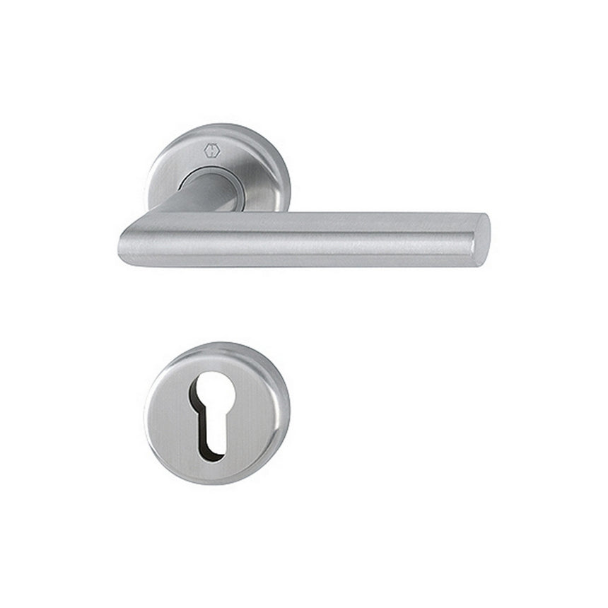 Maner usa interior, Hoppe Utrecht, cu rozeta pentru cilindru, material inox, 125x52mm