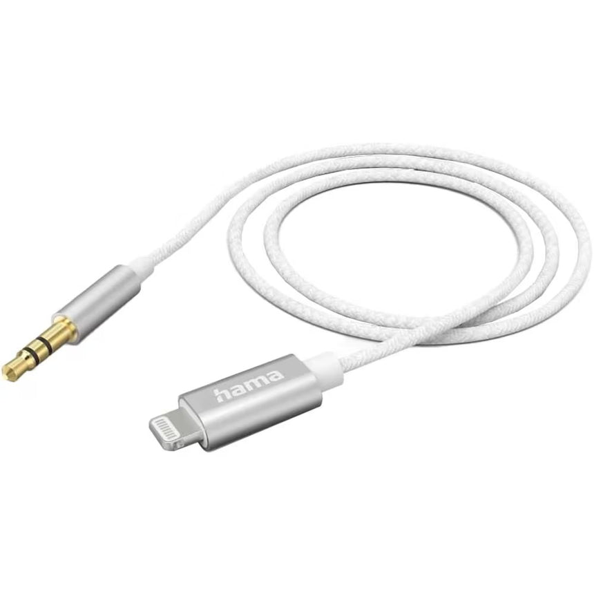 Cablu Audio HAMA 201522, Lightning - Jack 3.5mm, 1.5m, Alb