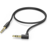 Cablu audio Hama, Jack 3.5 mm, mufa 90 grade, 0.5 m, Negru