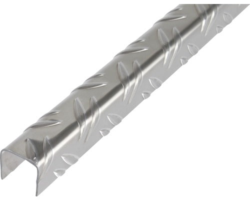 Profil Aluminiu Tip U Alberts 23, 5x23, 5x23, 5x1, 5 Mm, Striat, Lungime 1m, Argintiu