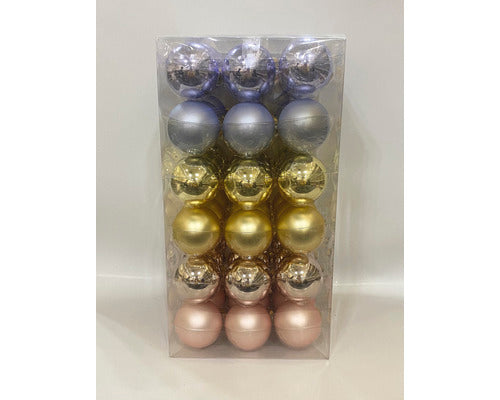 Set Globuri De Craciun Lafiora Sticla Ø 6 Cm Auriu/roz/lila 54 Buc