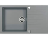Pachet Chiuveta Bucatarie Alveus Cadit 40 Granital Gri + Baterie Monocomanda Kati + Dozator Sapun + Suport Scurgator