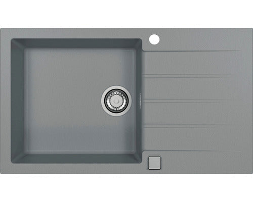 Pachet Chiuveta Bucatarie Alveus Cadit 40 Granital Gri + Baterie Monocomanda Kati + Dozator Sapun + Suport Scurgator