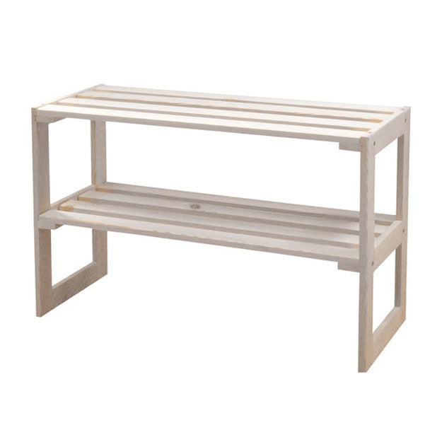 Pantofar din lemn cu 2 rafturi Arly 80x30x51 cm Natur