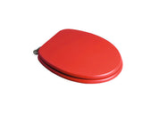 Capac WC universal Savini Due, din MDF, 37.5x5.5x44.3cm, grosime material 18mm, antibacteric, cu balamale metalice, rosu zmeura opac