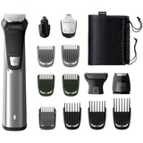 Aparat multifunctional PHILIPS Multigroom Series 7000 MG7745/15, Tehnologie DualCut, 14 instrumente, Autonomie 3 ore, Negru/Argintiu