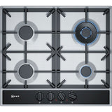 Plita incorporabila Neff T26DA59N0, Gaz, 4 zone de gatit, 1 zona de gatit Wok, 60 cm, Inox