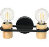 Aplica Chieveley E27 Max. 2x40w, Negru/Lemn Natur