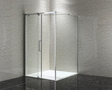Usa Dus Glisanta Basano Modena 100x195 cm Sticla Transparenta Profil Crom Dreapta
