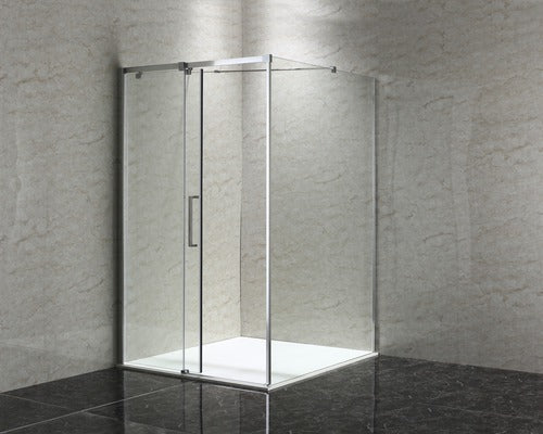 Usa Dus Glisanta Basano Modena 100x195 cm Sticla Transparenta Profil Crom Dreapta