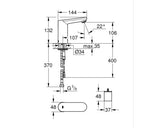 Baterie lavoar cu senzor infrarosu Grohe Eurosmart Cosmopolitan E 36330001, 3/8'', baterie 6V, mixare, crom
