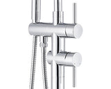Baterie cada freestanding cu monocomanda Sanotechnik Roma cu para si furtun dus crom