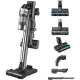 Aspirator vertical Samsung Jet 90 Complete VS20R9046T3/GE, 0.8l, Multi Cyclone, 21.9V, 550W, Baterie Li-Ion, Z-Station, Sistem filtrare 99.999%, Perie covoare, Perie parchet/gresie, Mini perie Pet, Motor Digital Inverter, Tub telescopic, Autonomie 60 min