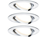 Spoturi Led Incastrate Nova 6, 5w Ø84 Mm, Module Becuri Led Coin Incluse, Crom, Pachet 3 Bucati