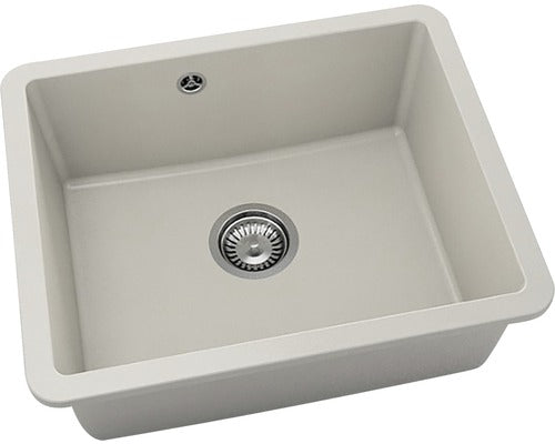Chiuveta Bucatarie Cu O Cuva Fat Avangard 221 56x46 Cm, Fara Picurator, Montare Sub Blat, Fatgranit Light Beige