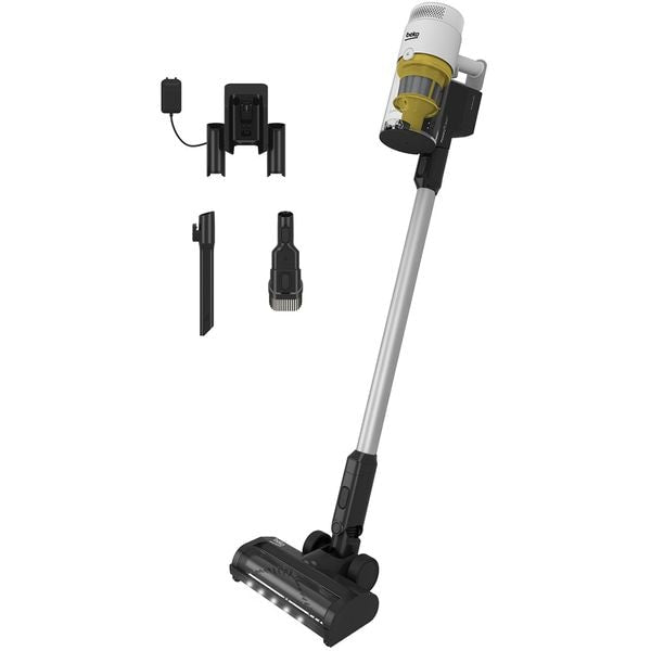Aspirator Vertical 2in1 BEKO PowerClean VRT76325VW, 0.5l, 25.2V, Autonomie max 60 min, Alb-Negru