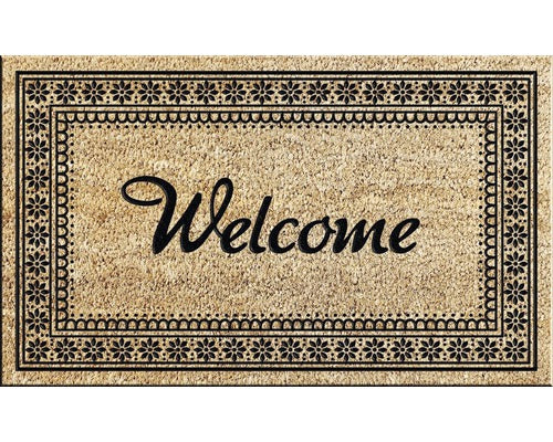 Covoras Intrare Cocos Flower Border Welcome 45x75 Cm