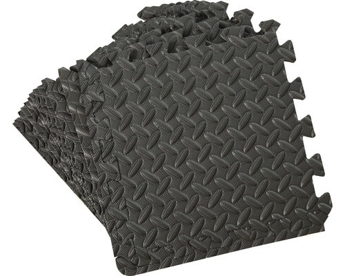Covor Protectie Pardoseala Antiderapant, Tip Puzzle, Negru, 32x32 Cm, Set 12 Buc
