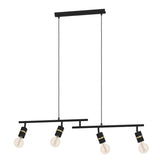 Lustra EGLO LURONE 900177, E27 4X10W, Otel Negru, Alama IP20