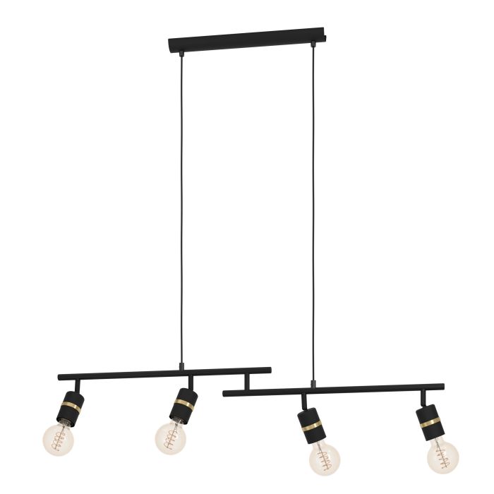 Lustra EGLO LURONE 900177, E27 4X10W, Otel Negru, Alama IP20