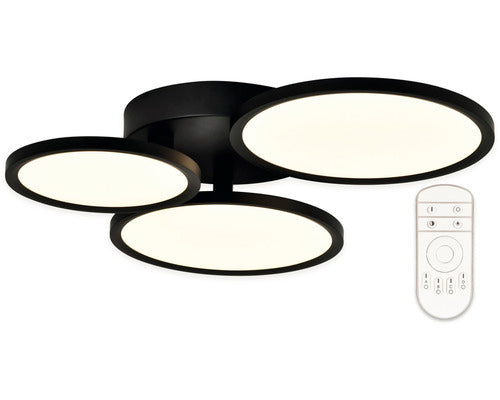 Plafoniera Cu Led Integrat Merkur 50w 5000 Lumeni 3000-6500k, Cu Telecomanda, Negru