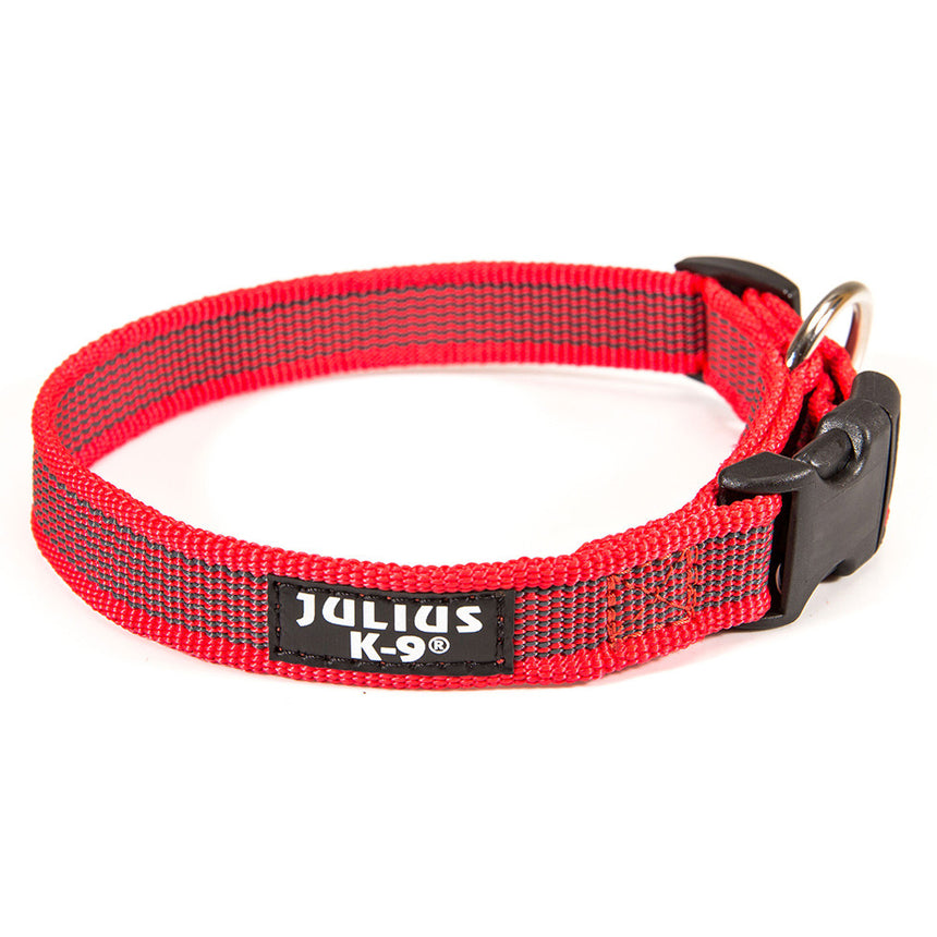 Zgarda IDC din nylon, pentru caini Julius K9, 20 mm, Rosu