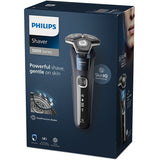 Aparat de barbierit PHILIPS Shaver Seria 5000 S5585/10, barbierit umed/uscat, tehnologie SkinIQ, fara fir, capete flexibile 360°, display LED, senzor Power Adapt, lame auto-ascutire, lama integrata, 60 min, Midnight Blue