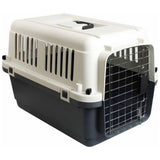 Cusca transport pentru animale de companie FLAMINGO, Plastic, 68 x 51 x 47 cm, Gri/Alb
