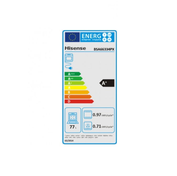 Cuptor Incorporabil HISENSE BSA66334PX, Electric, Autocuratare pirolitica, 77 l, Clasa A+, Inox-Negru