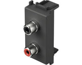 Priza Audio Stereo Tem 2xrca, Negru