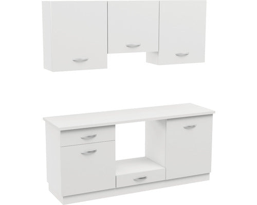 Mobila de Bucatarie Blanca, L 180 cm, Alb