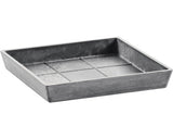 Farfurie Patrata Ecopots Plastic 22x22x2, 6 Cm Gri