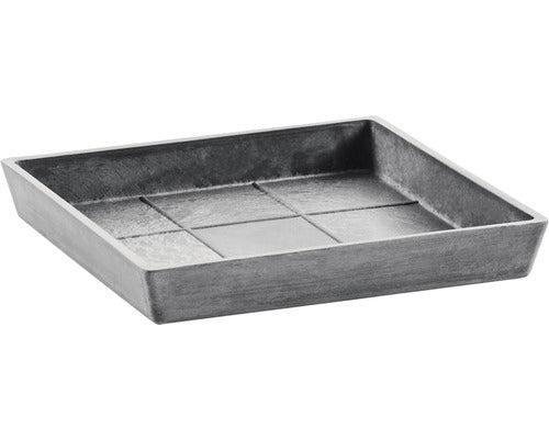 Farfurie Patrata Ecopots Plastic 22x22x2, 6 Cm Gri
