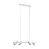 Pendul GATUELA, EGLO, E14, 4x25W, otel, nichel mat, alb, 110 x 76 x 19 cm, inaltime reglabila